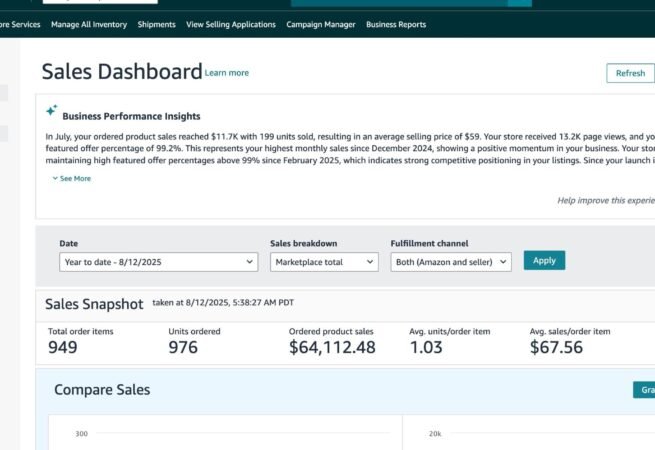 Amazon Sales Dashboard - Portfolio Faheem Hassan