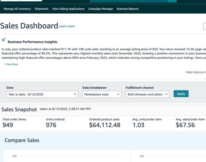 Amazon Sales Dashboard - Portfolio Faheem Hassan